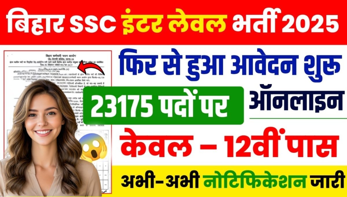 Bihar SSC Inter Level Vacancy 2025
