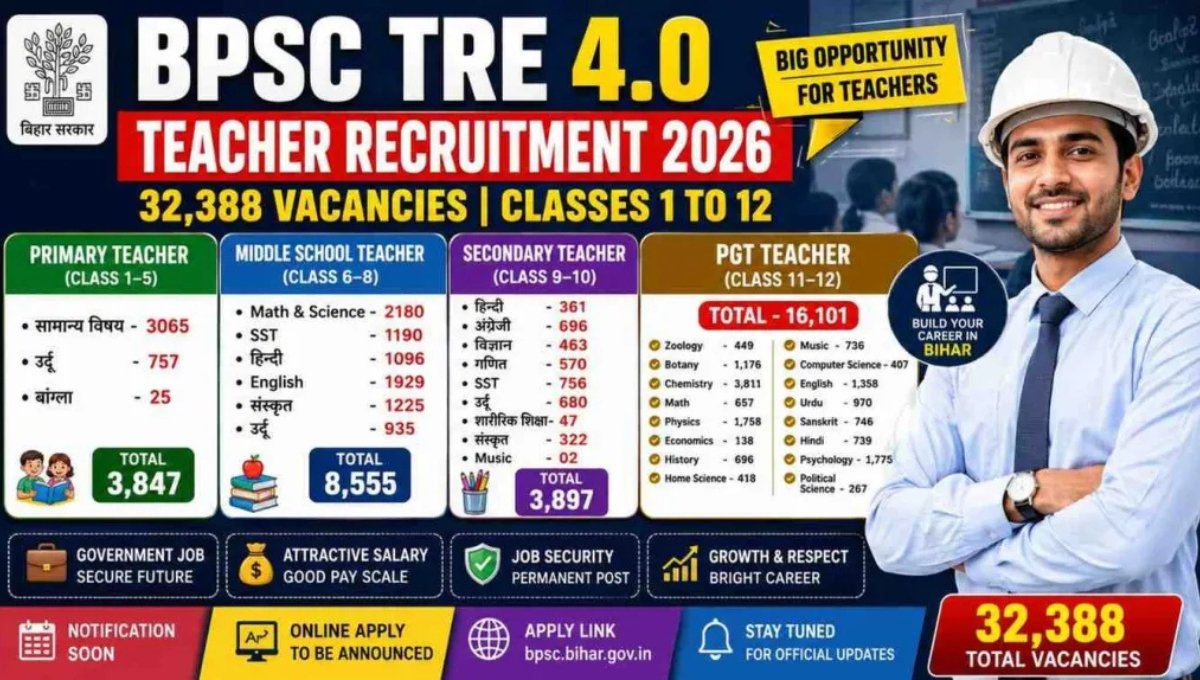 BPSC TRE 4.0 Notification 2026 Apply Online Soon