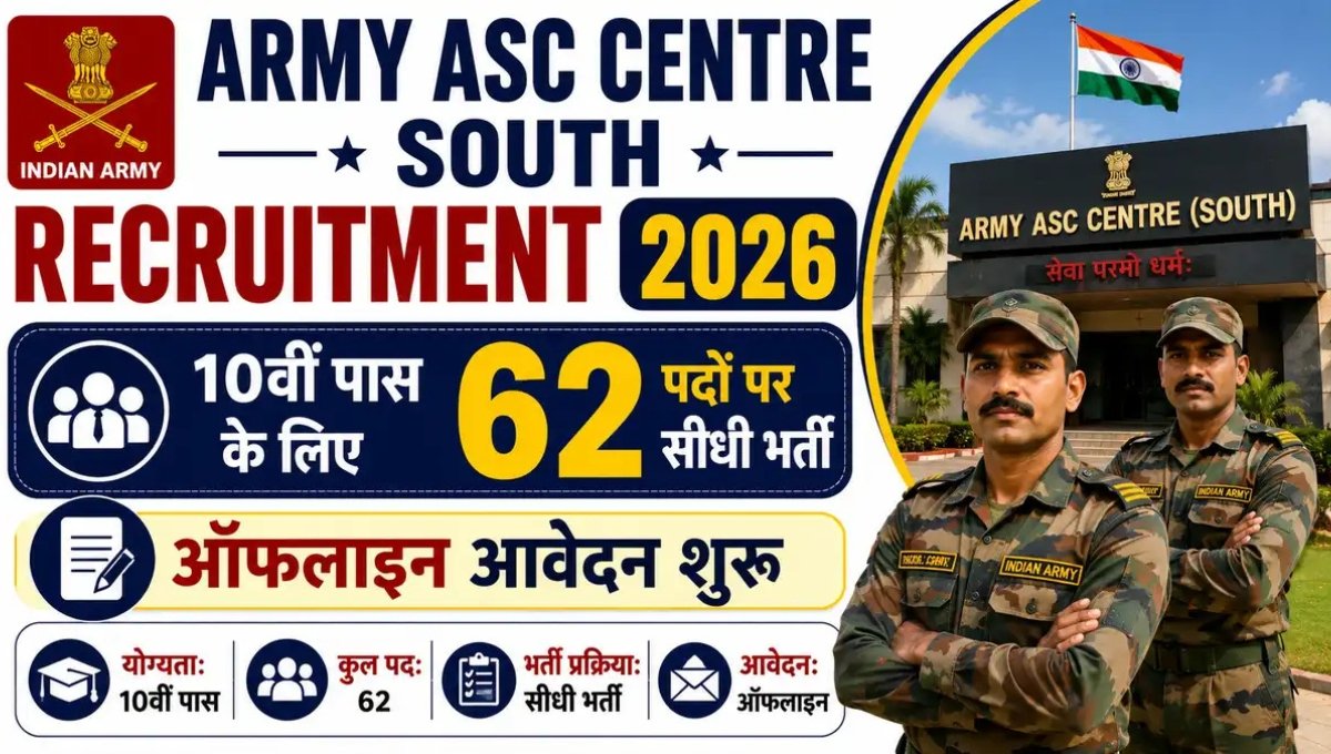 Army ASC Centre South Recruitment 2026